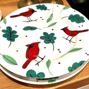 Studio Nova Holiday Cardinal Salad Plate Set of 3